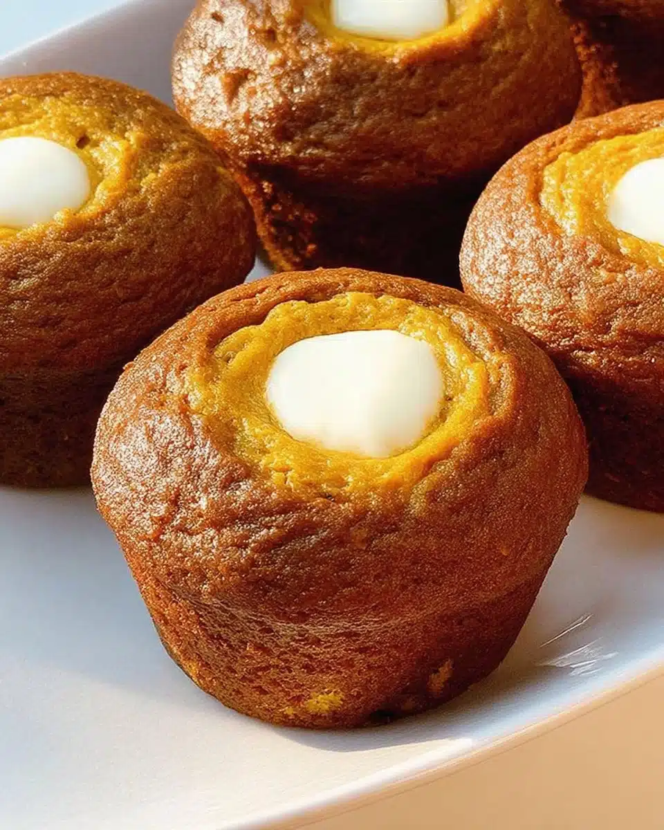 Delicious Pumpkin Cream Cheese Muffins fresh out of the oven with autumn spices.