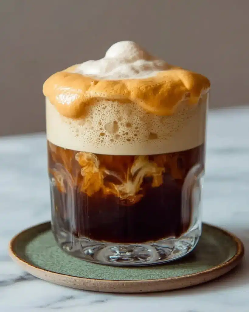 Delicious pumpkin cream cold foam on top of a seasonal beverage