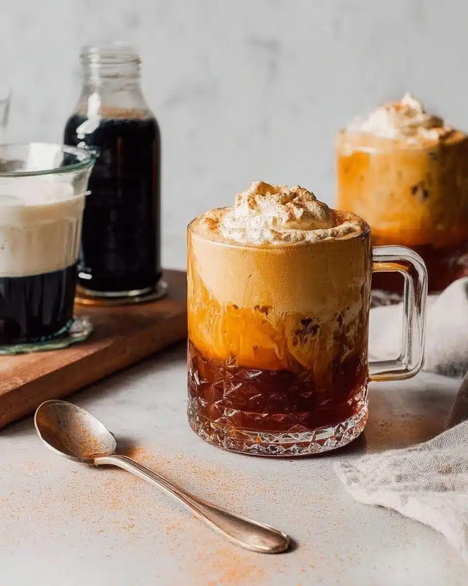 Delicious Pumpkin Cream Cold Foam Cold Brew inspired by Starbucks recipe