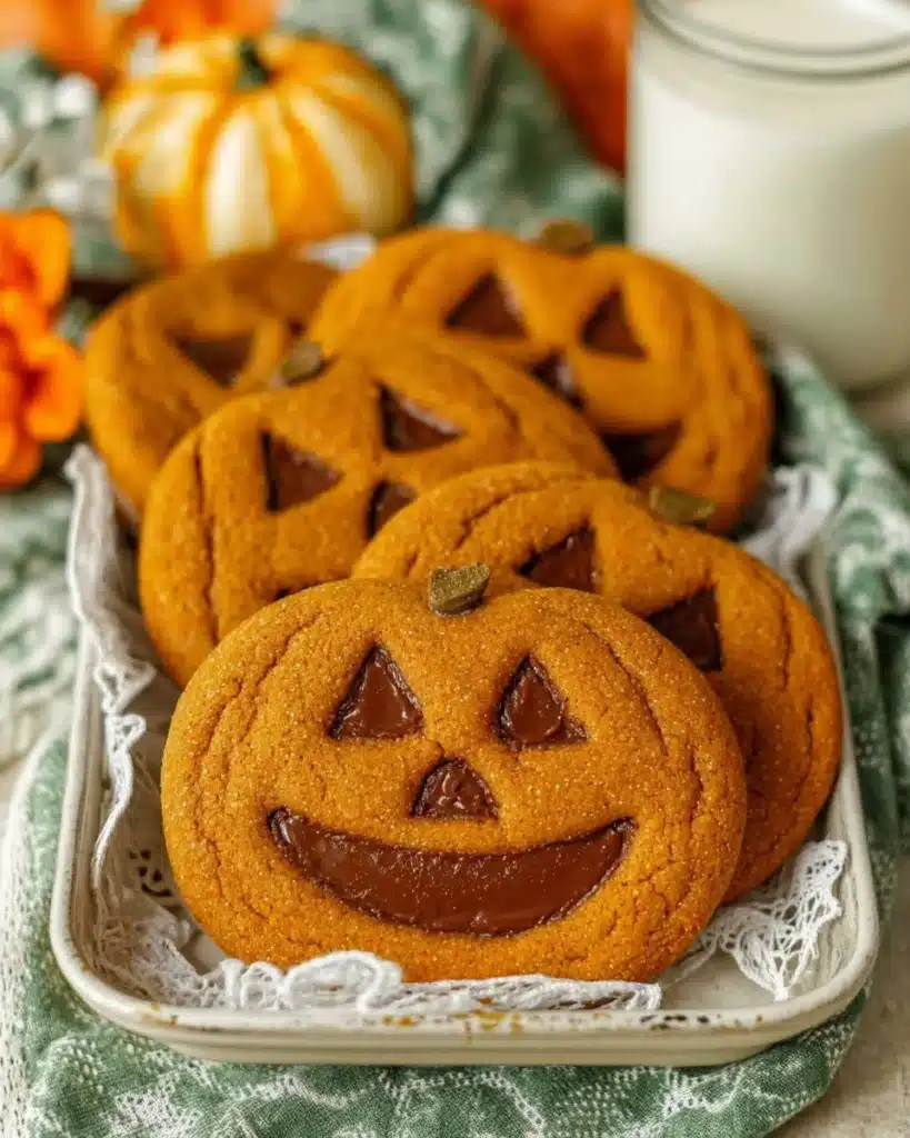Plate of delicious Pumpkin Delight Cookies decorated with fall spices