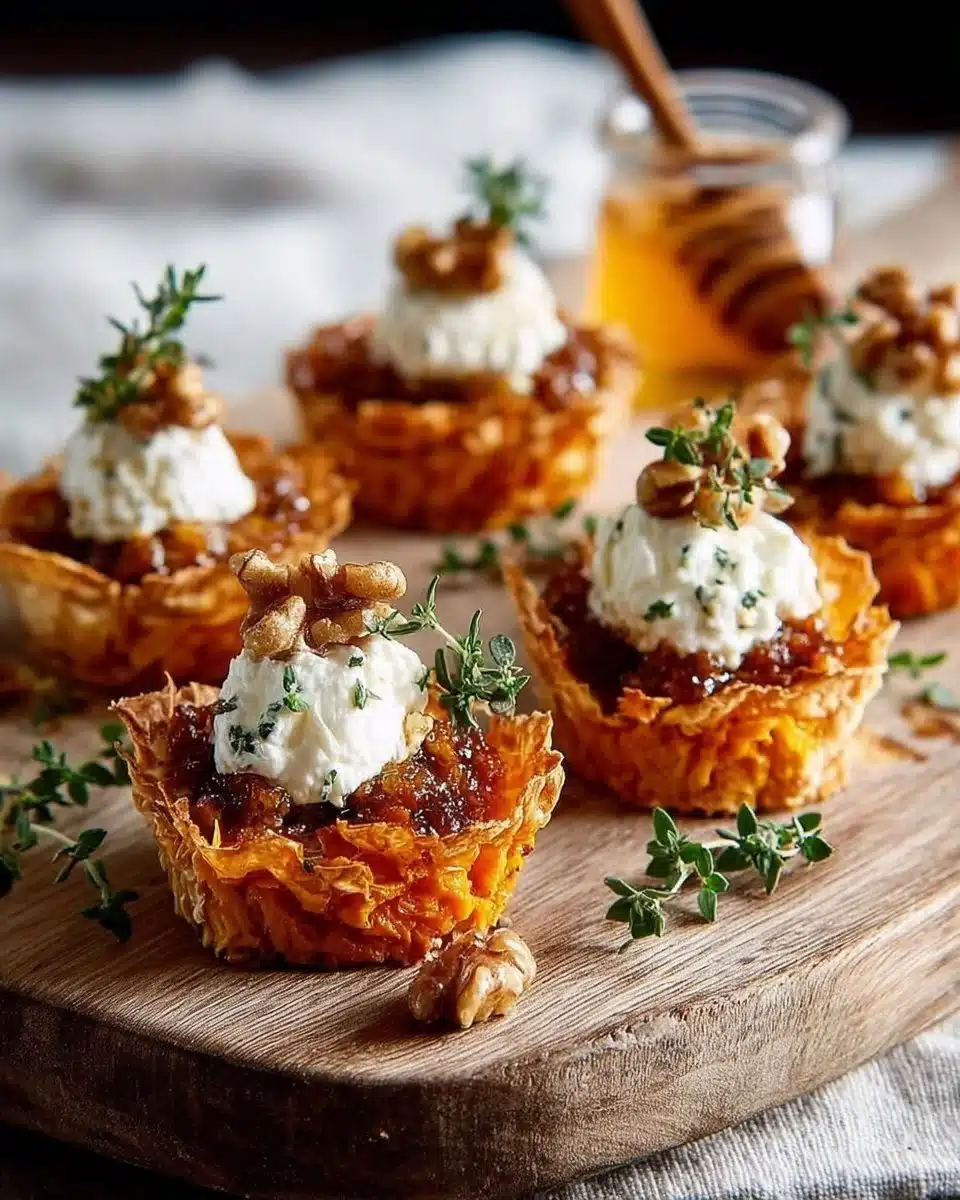 Savory pumpkin goat cheese bites served on a platter.