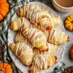 Delicious pumpkin pie crescent rolls on a plate, perfect fall dessert
