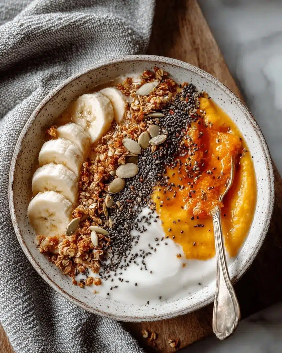 Pumpkin Protein Bowl made with cottage cheese and seasonal spices