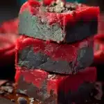 A spooky batch of homemade vampire fudge in Halloween-themed packaging.