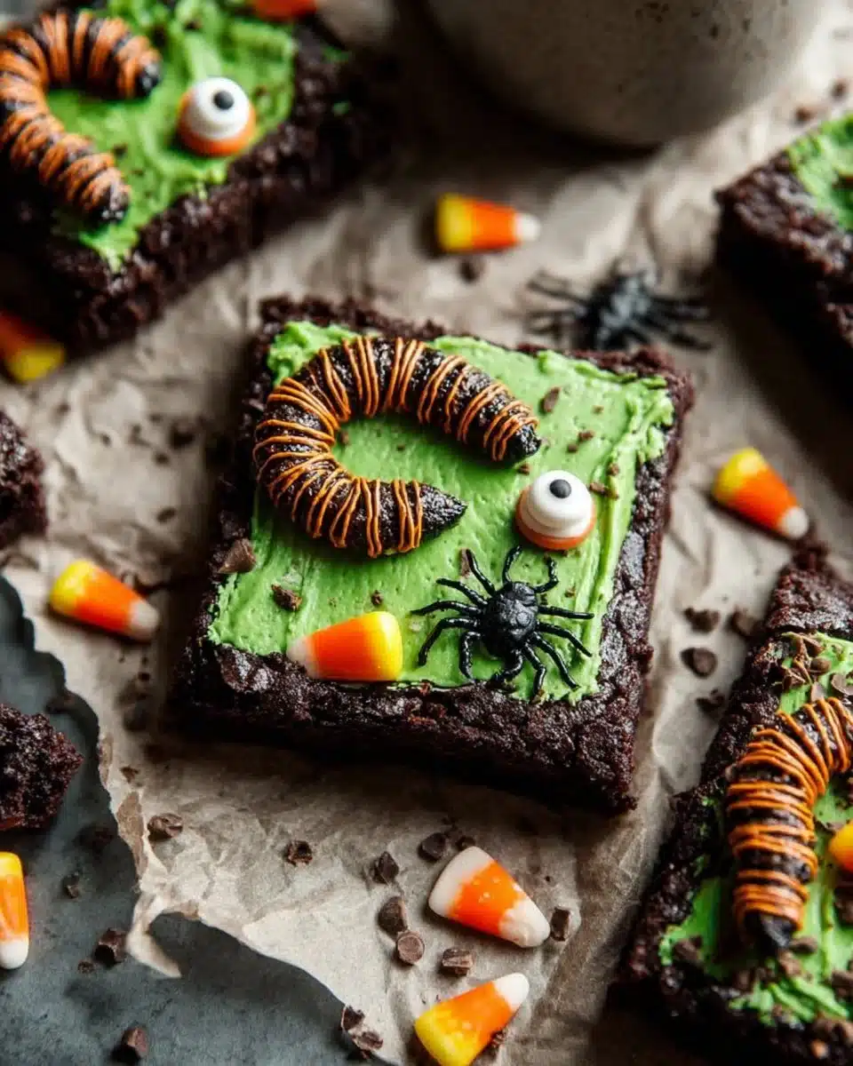 Delicious Witch’s Cauldron Brownies decorated for Halloween