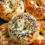3 Ingredient Air Fryer Bagels baked to perfection in an air fryer.
