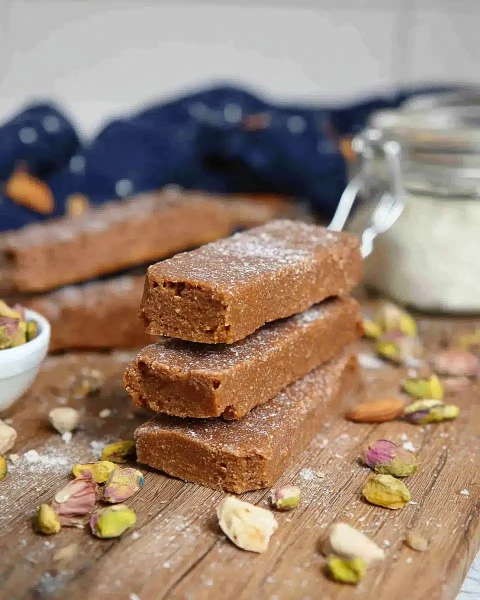 Delicious homemade gingerbread protein bars ready to serve