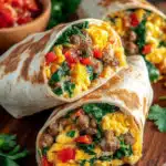Macro-Friendly High Protein Sheet Pan Breakfast Burritos