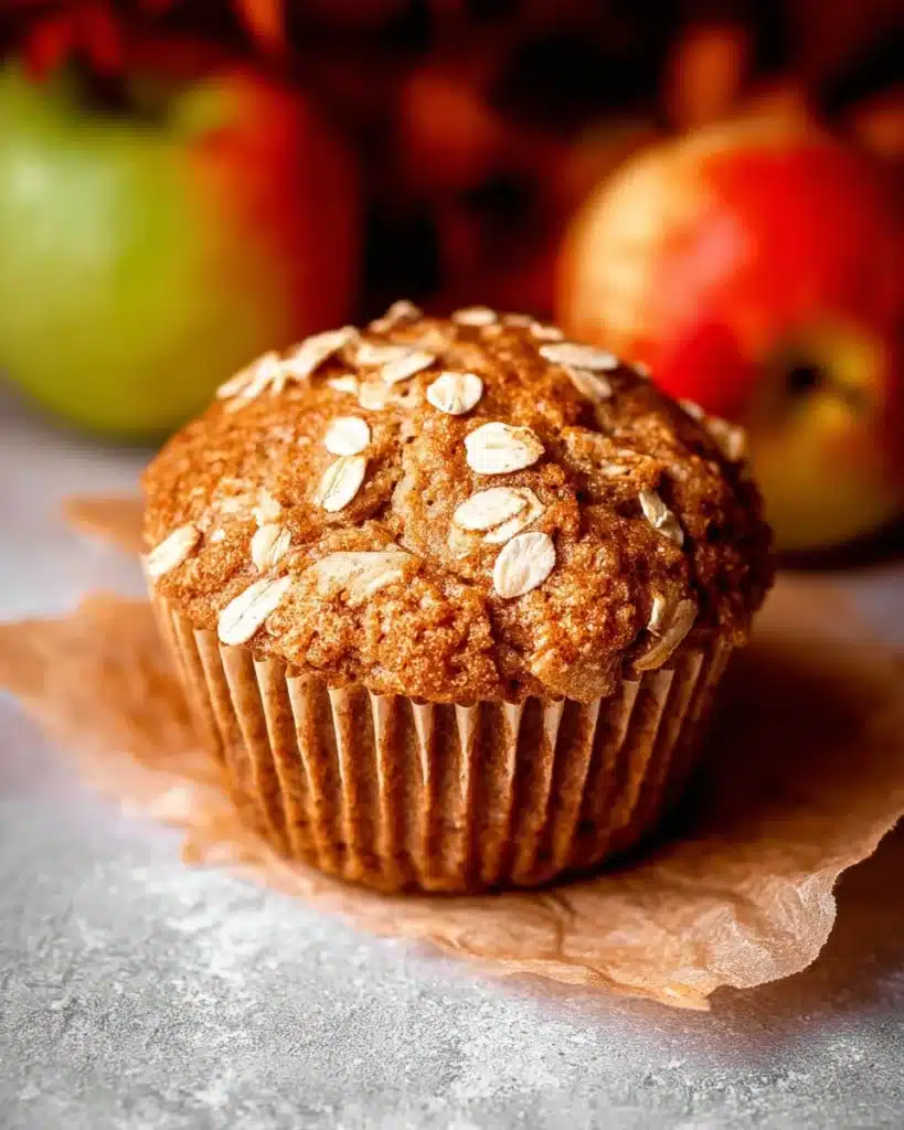 Baked Apple Cinnamon Protein Muffins fresh out of the oven