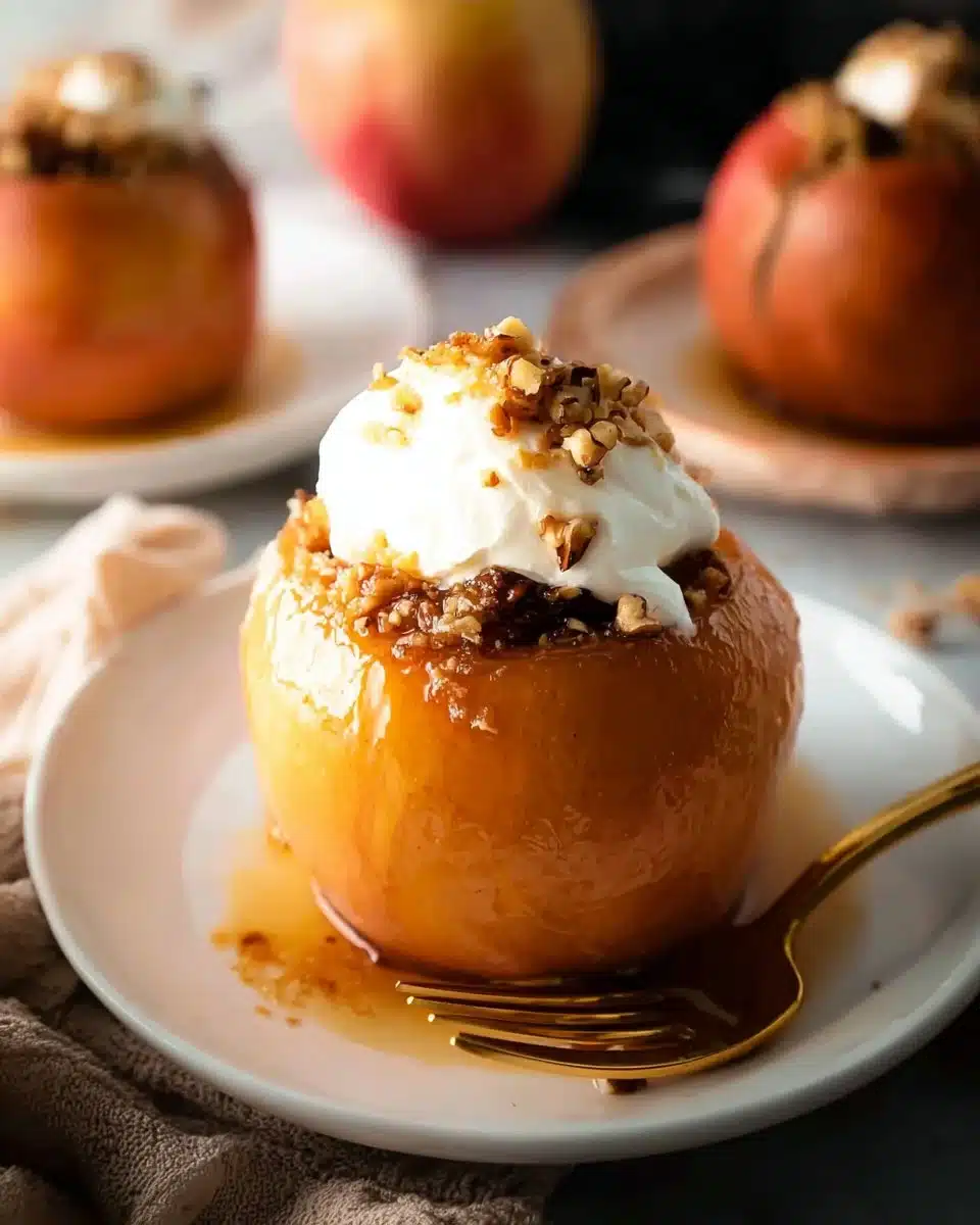 Delicious baked apples with cinnamon and sugar, a warm dessert option.