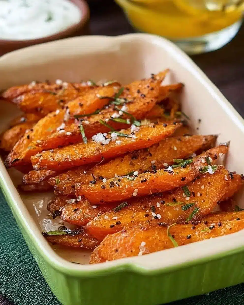 Plate of best honey glazed carrots with a shiny glaze