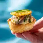 Flaky Chicken Mushroom Puff Pastry cases ready to be served.