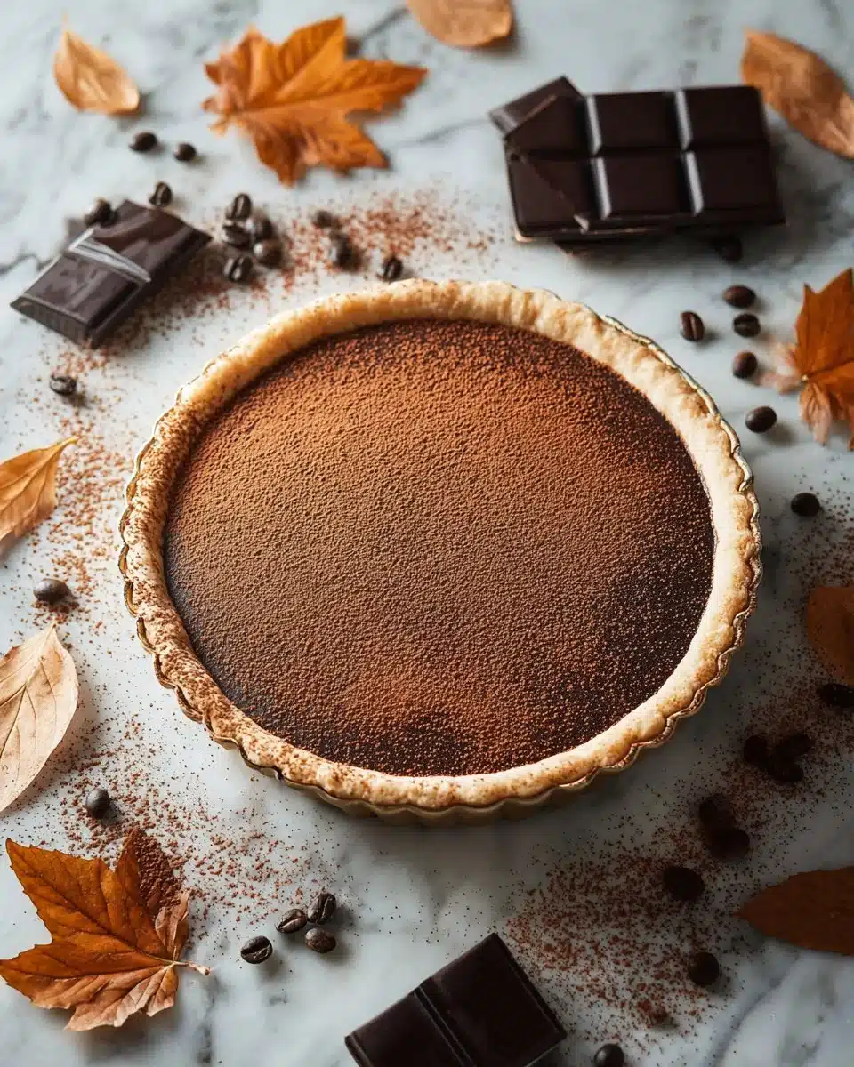 Chocolate Espresso Pie dessert with rich chocolate and espresso flavors
