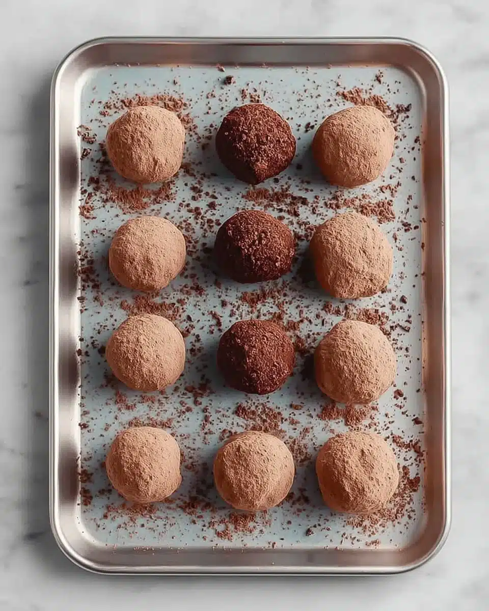 Assorted chocolate truffles in a decorative box ready for gifting