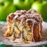 Delicious Cinnamon Apple Crumb Cake with a crumbly topping and apple slices