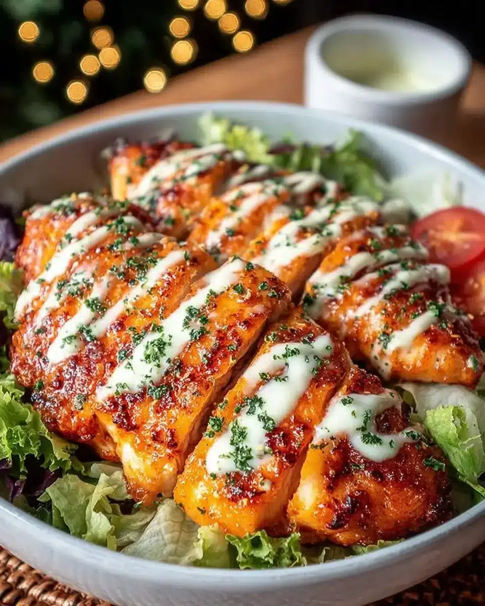 Keto Buffalo Chicken dish with creamy sauce and garnish