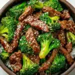 A delicious serving of Keto Beef and Broccoli made in a crockpot.