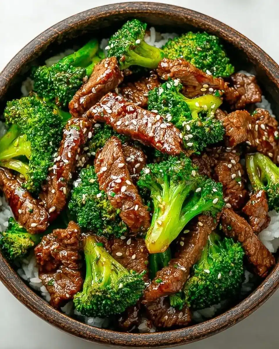 A delicious serving of Keto Beef and Broccoli made in a crockpot.