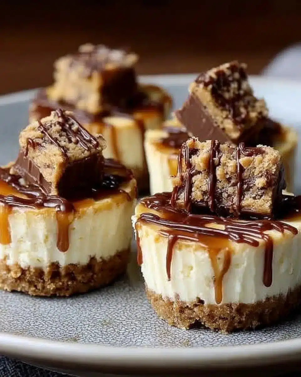 Peanut Butter Greek Yogurt Cheesecake Cups served in clear glasses