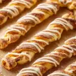 Pumpkin Pie Twists served on a festive plate decorated for fall.