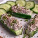 Delicious tuna cucumber boats filled with fresh ingredients for a healthy meal.