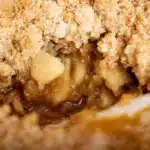 Delicious homemade Apple Crisp with apples and crunchy topping