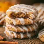 Delicious cinnamon roll cookies with gooey center and cinnamon topping