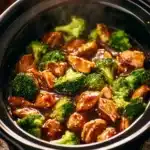 Delicious Dump and Go Crockpot Teriyaki Chicken in a bowl