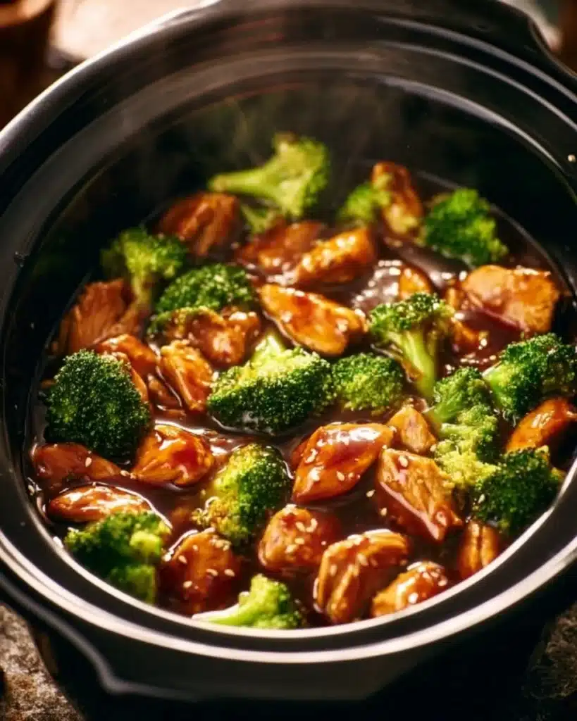 Delicious Dump and Go Crockpot Teriyaki Chicken in a bowl