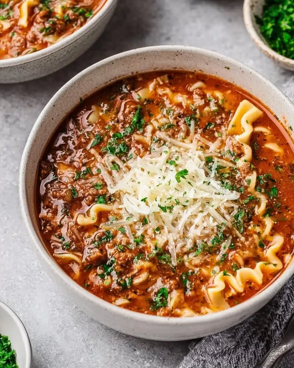 Easy Beef Lasagna Soup