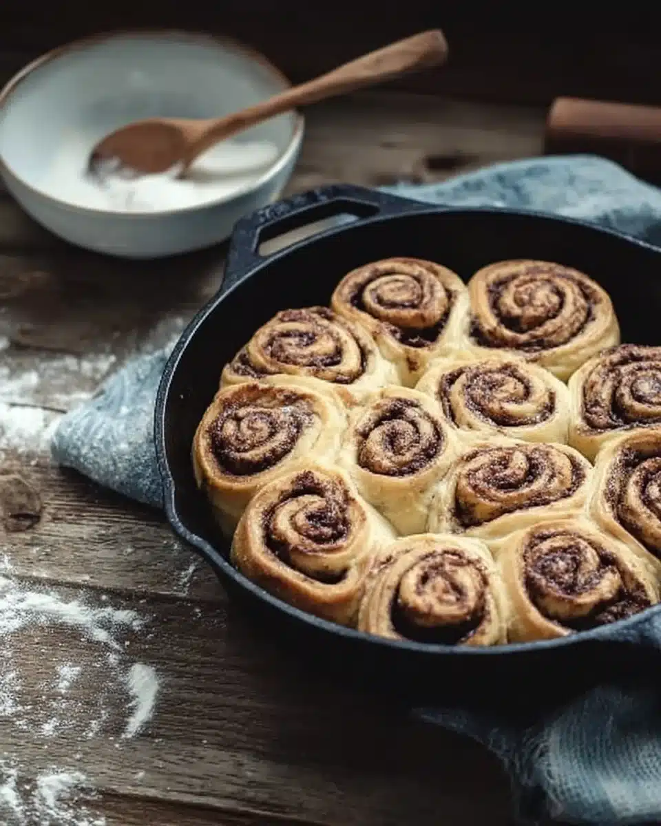 Delicious easy sourdough discard cinnamon rolls fresh out of the oven