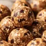 No bake protein energy balls with nuts and chocolate chips