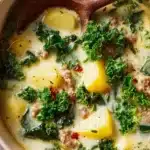 Delicious One-Pot Tuscan Soup served in a bowl with fresh herbs