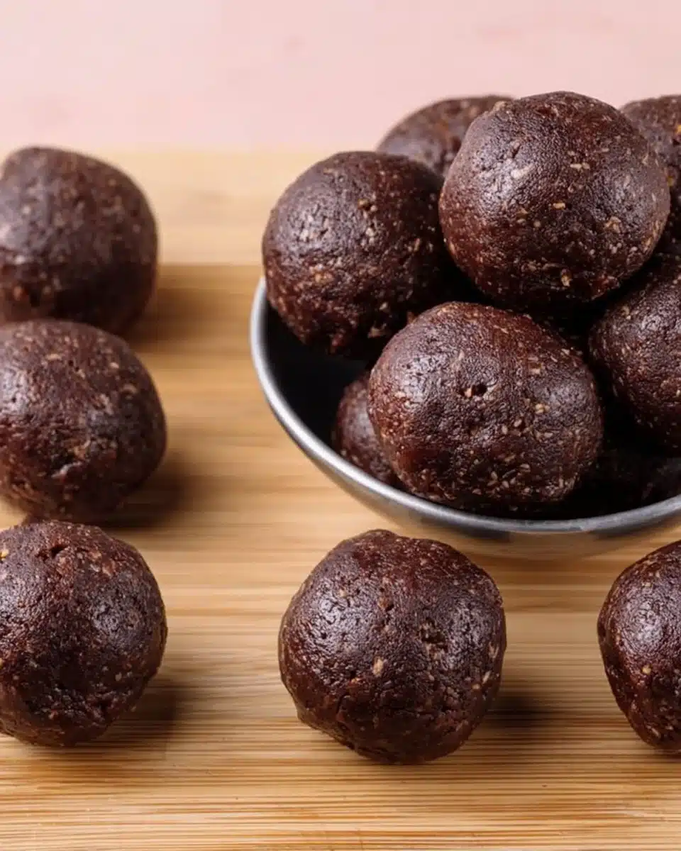 Ooey Gooey Brownie Batter Protein Balls (no bake and no blender required)