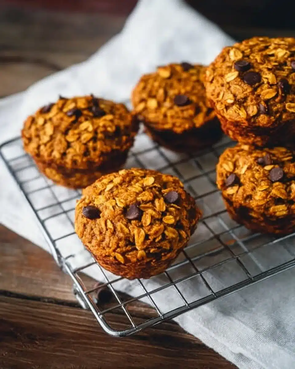 Pumpkin Chocolate Chip Oatmeal Muffins