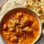 Quick and easy homemade butter chicken recipe served with rice
