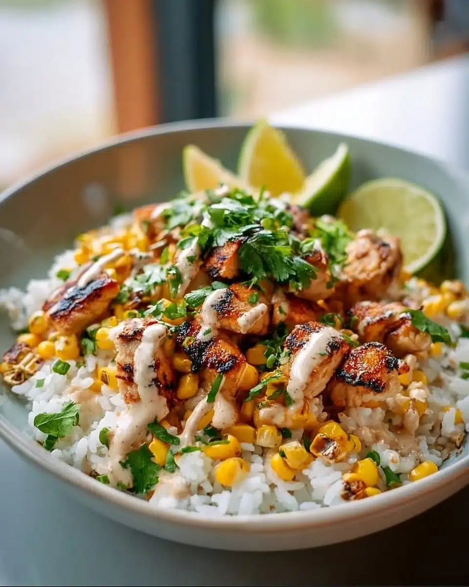 Street Corn Chicken Rice Bowl