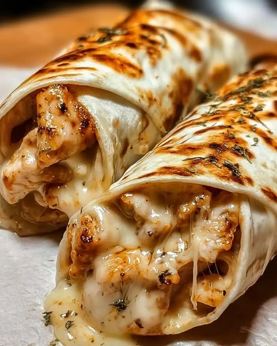 Cheesy Garlic Chicken Wraps
