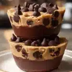 Delicious chocolate chip cookie dough cups ready to enjoy