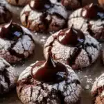 Chocolate Crinkle Cookies with Chocolate Drops
