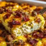 Delicious Crack Breakfast Casserole served in a dish