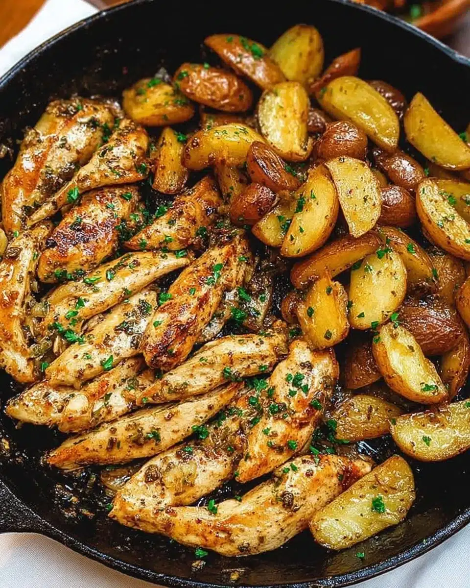 Garlic Butter Chicken and Potatoes Skillet