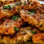 Delicious Greek Chicken Tenders served with a fresh side salad