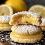Large lemon filled cookies with zesty lemon filling and soft texture.