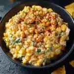 Flavorful Mexican Street Corn Elote Dip served in a bowl