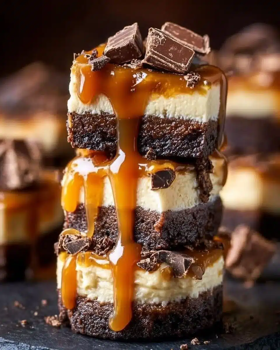 No-Bake Chocolate Caramel Cheesecake Bites