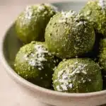 No-bake matcha protein balls made with green tea and natural ingredients