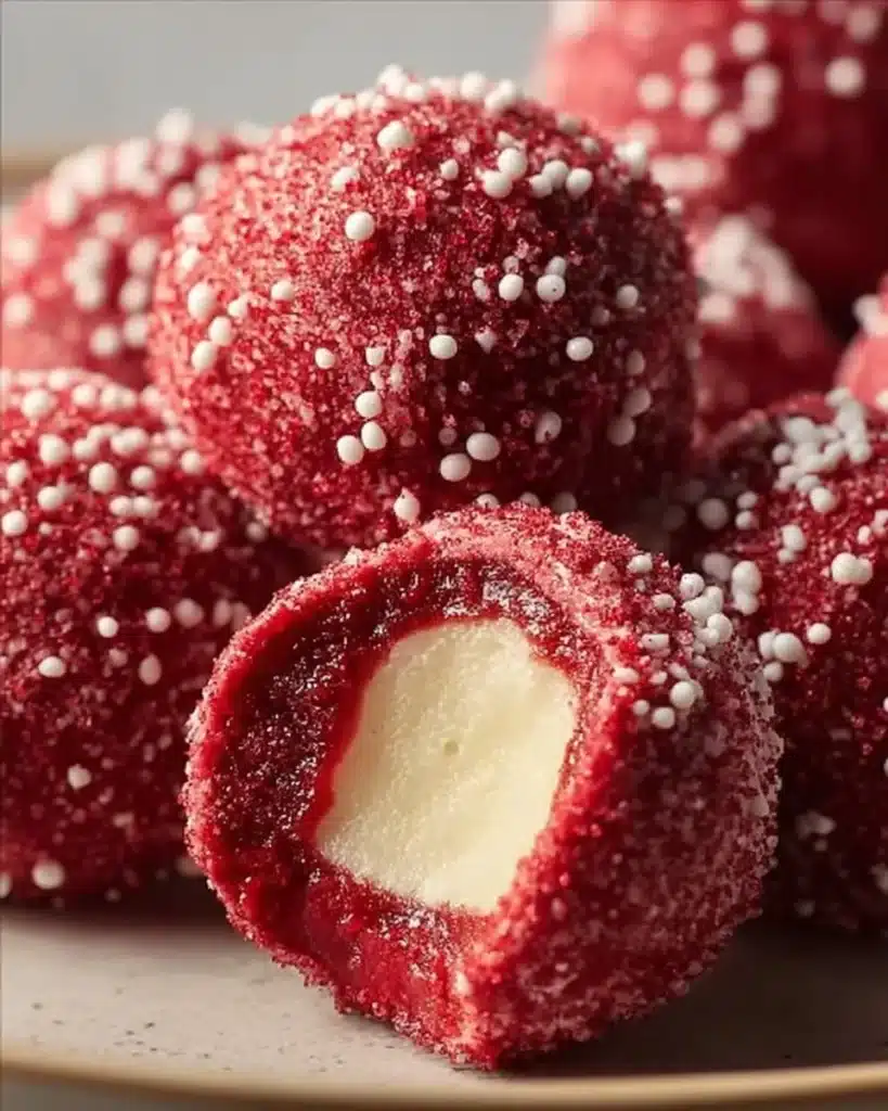 No-Bake Strawberry Velvet Cheesecake Truffles