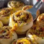 Delicious homemade savory breakfast rolls, fresh from the oven.