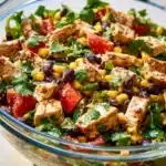 Zesty Southwest Chicken Salad Bowl with fresh ingredients and vibrant colors